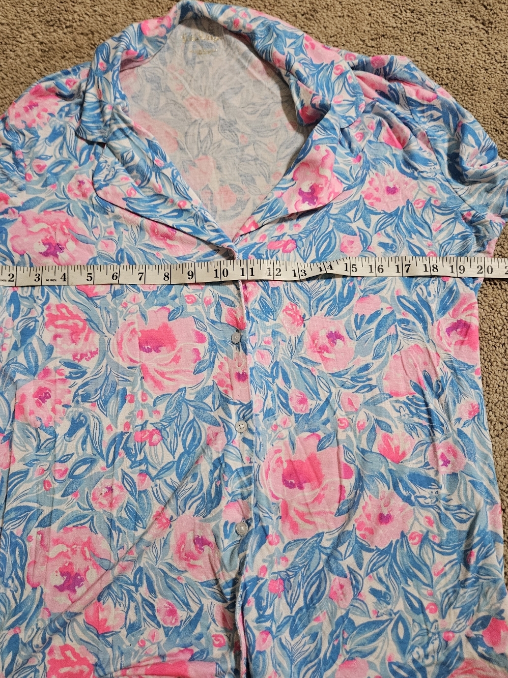 Lilly Pulitzer Floral PJ Knit Long Sleeve Button-Up Set - - Picture 10 of 14